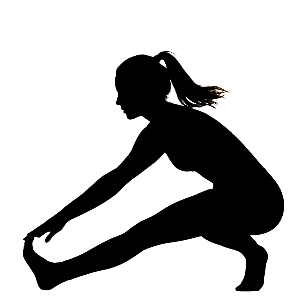 A silhouette of a woman with long hair lying down in a relaxed pose against a dark background.