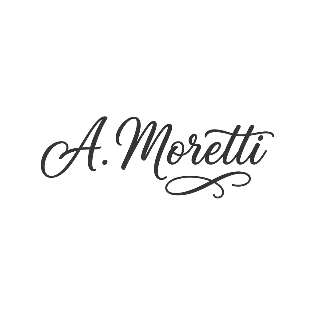 Elegant cursive signature style text reading A Moretti