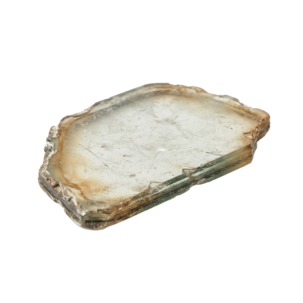 An oval-shaped stone bowl carved from a single piece of light-colored rock with rough edges