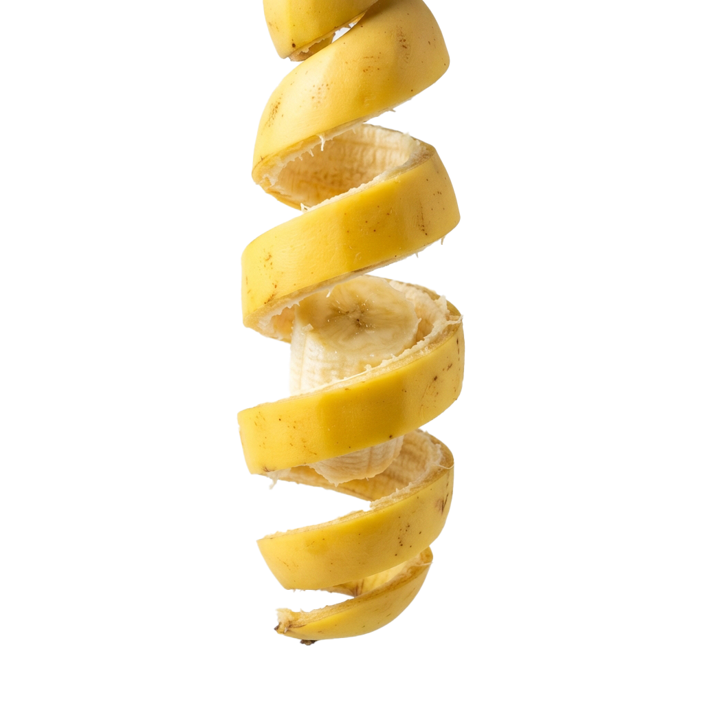 A spiralized lemon with bright yellow zest and white pith visible in a coiled shape