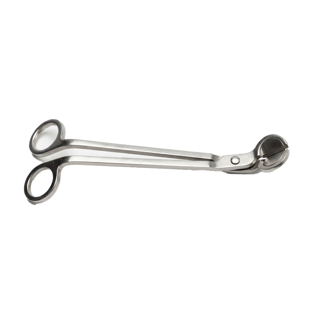 Medical scissors featuring serrated cutting edges and a finger loop handle for precision gripping