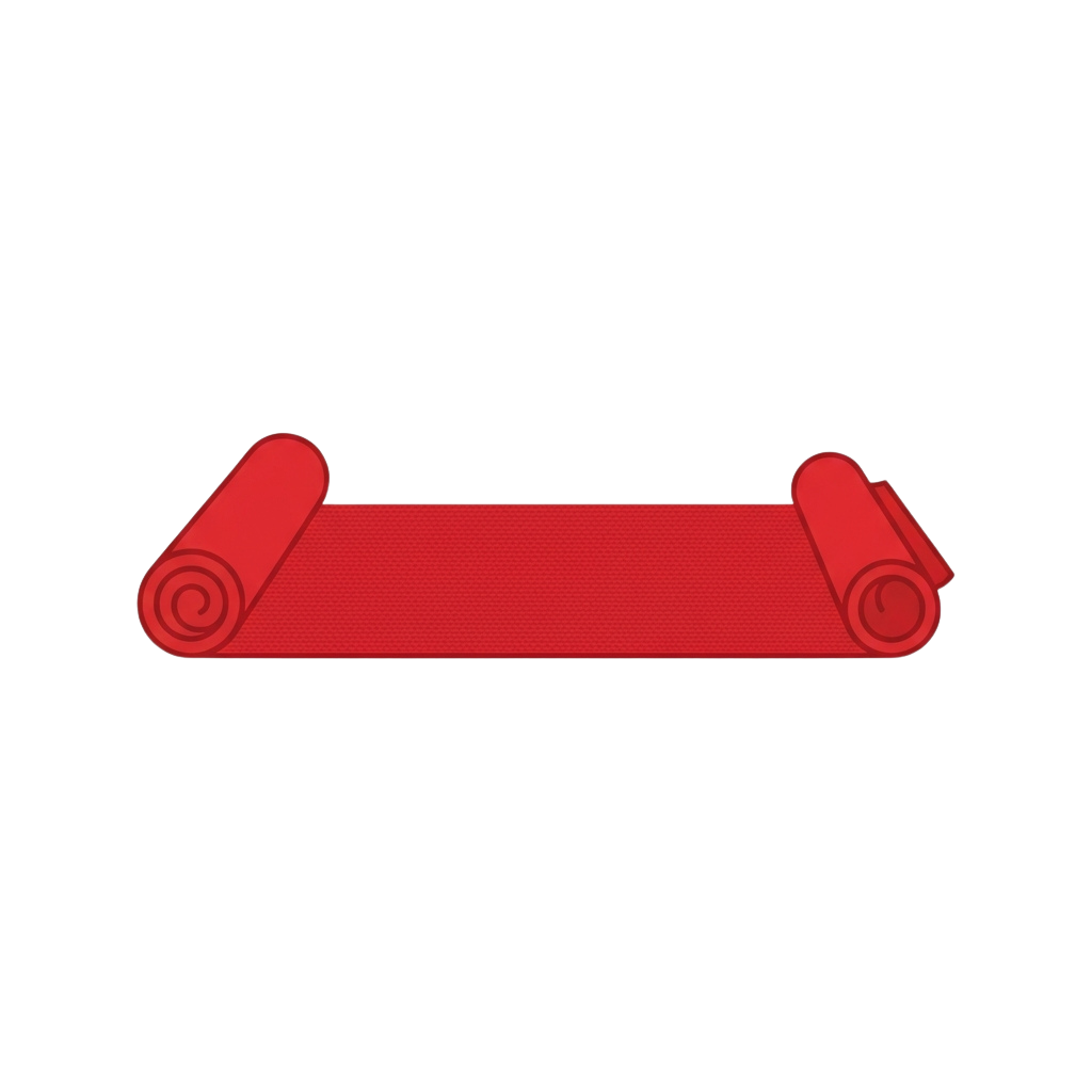 Red cylindrical foam roller with handles for muscle massage and stretching