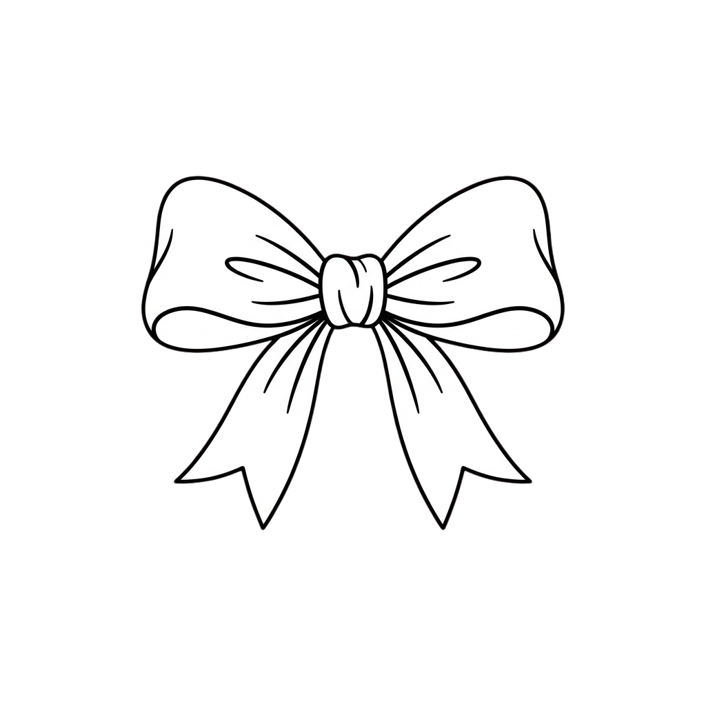 A white bow tied in a classic decorative knot against a black background