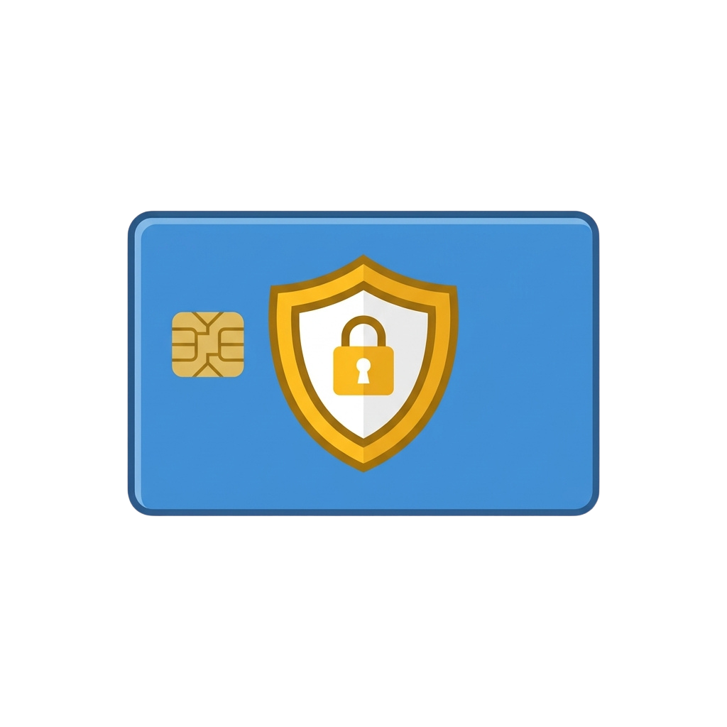 A SIM card graphic with a shield and lock symbol indicating security and protection