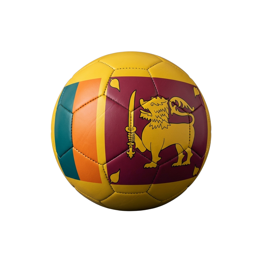 Football with Sri Lanka national colors and lion emblem