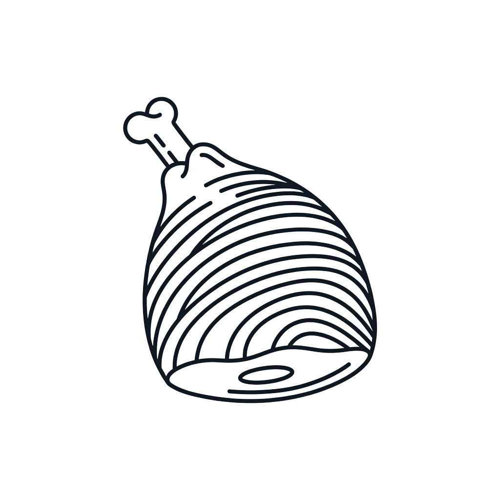 A white wireframe drawing of a handbag with a curved handle and structured layers.