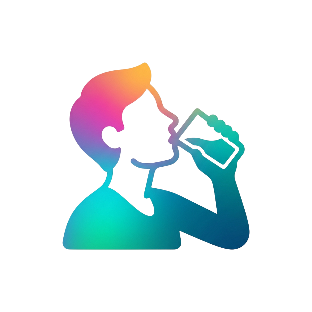 Silhouette of a person holding and looking at a smartphone with colorful gradient hair