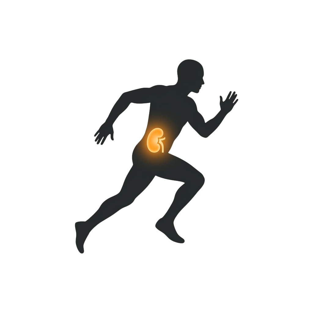 Silhouette of a pregnant woman running with a glowing fetus inside her abdomen