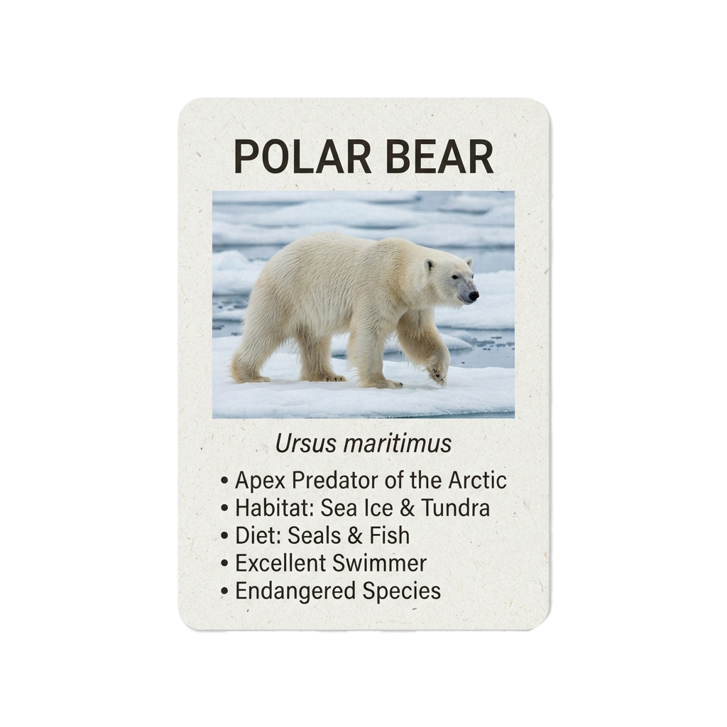 A polar bear walking on snow-covered ice in the Arctic region