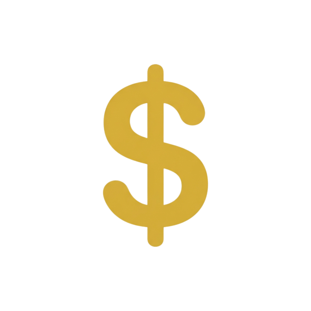 Bright yellow dollar sign symbol on a black background